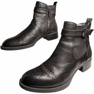 Johnston & Murphy Jeanette 78-51925 Womens Black Leather Casual Dress Boots Sz 8